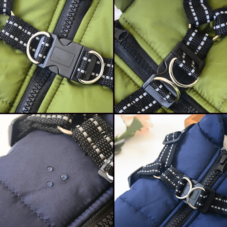 WARMPAWS - Der perfekte Winter Hundemantel mit integriertem Geschirr - Warmpaws